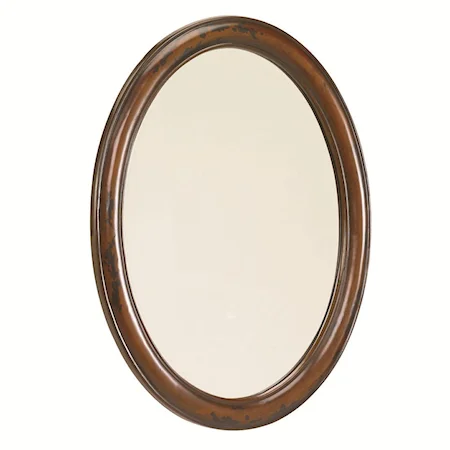 Black/Brown Oval Mirror